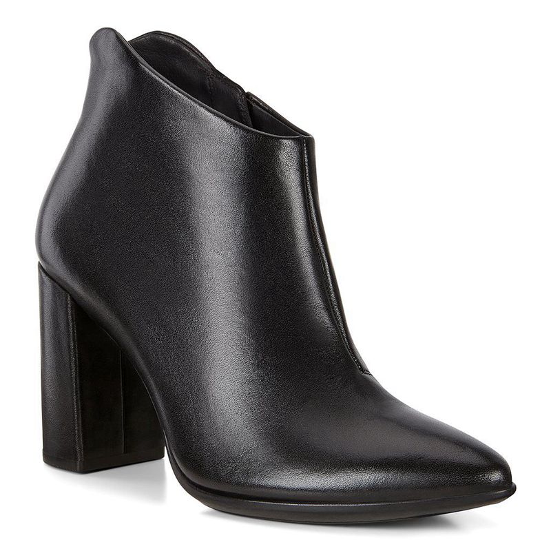 Women Boots Ecco Shape 75 Pointy Block - Heeled Booties Black - India IOGBPE182